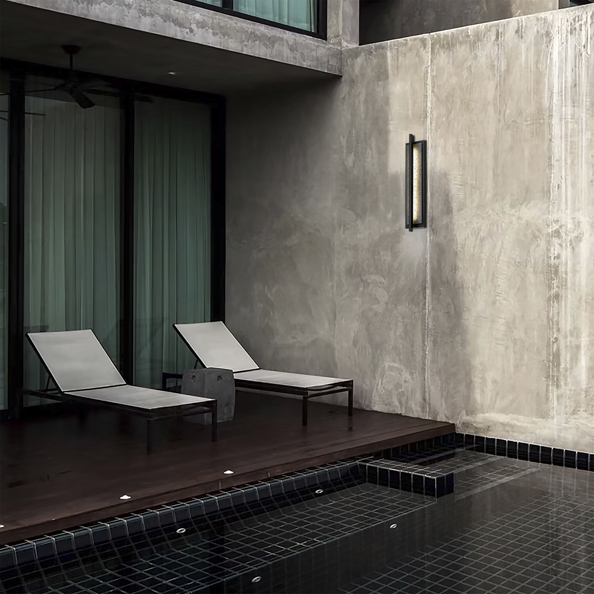 Dakota LED 32 inch Sand Black Outdoor Wall Sconce